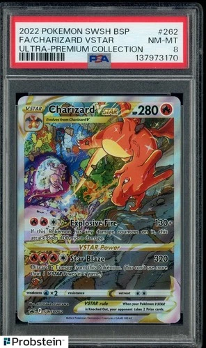 2022 Pokemon SWSH BSP #262 FA/ Charizard VSTAR Ultra Premium Collection PSA 8