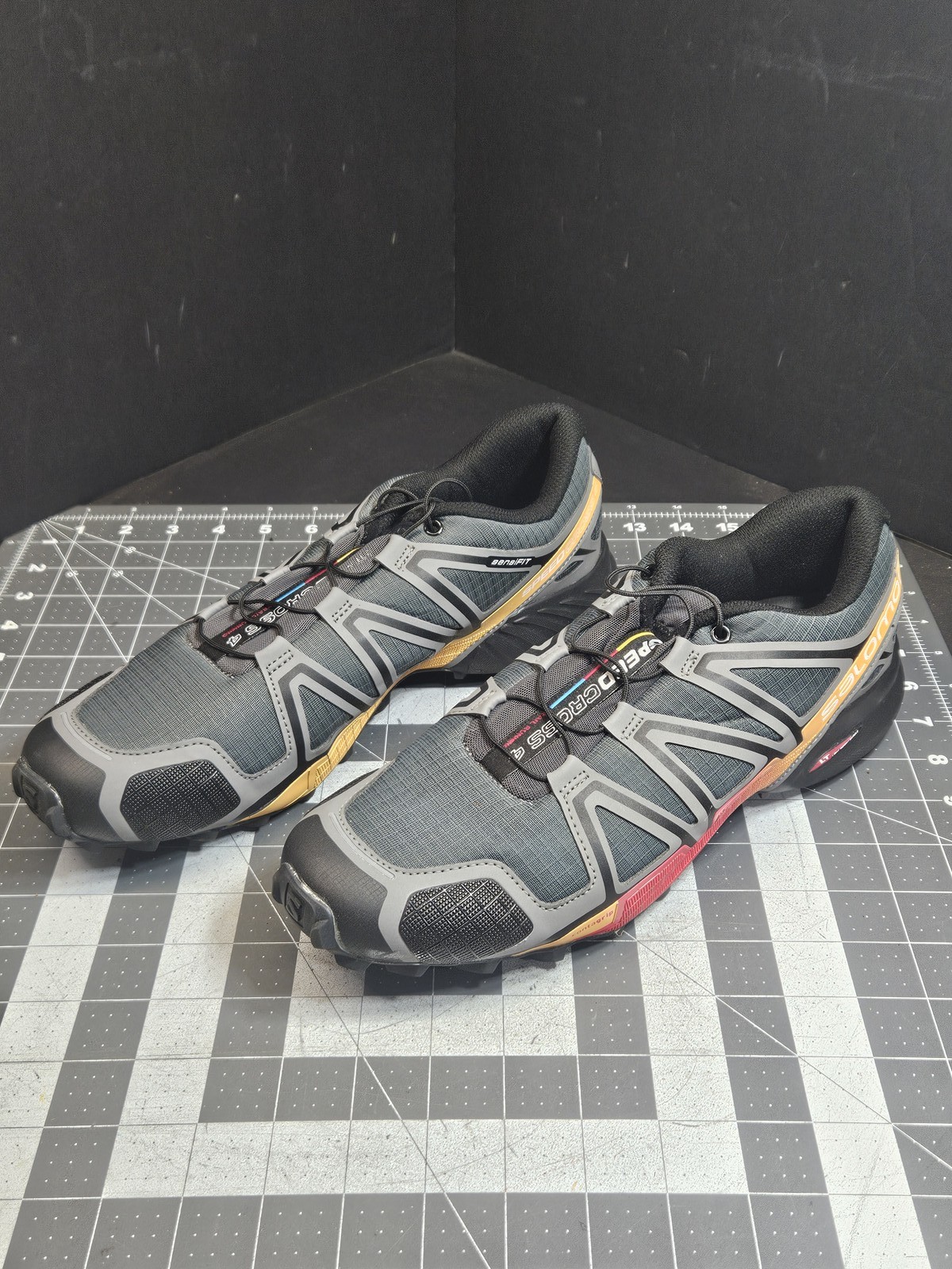 Salomon Speedcross 4 Men's Trail Running Shoes Gray Orange Black US 10 UK 9.5 EU