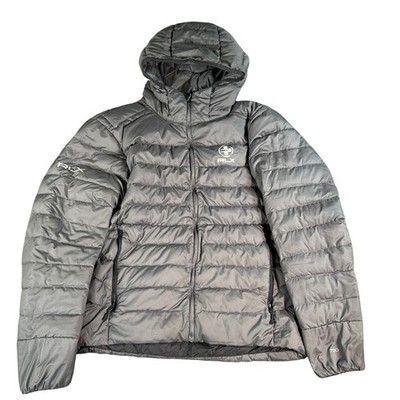 Ralph Lauren RLX Puffer Jacket Mens Large Grey 730 Down Fill Hooded Technical