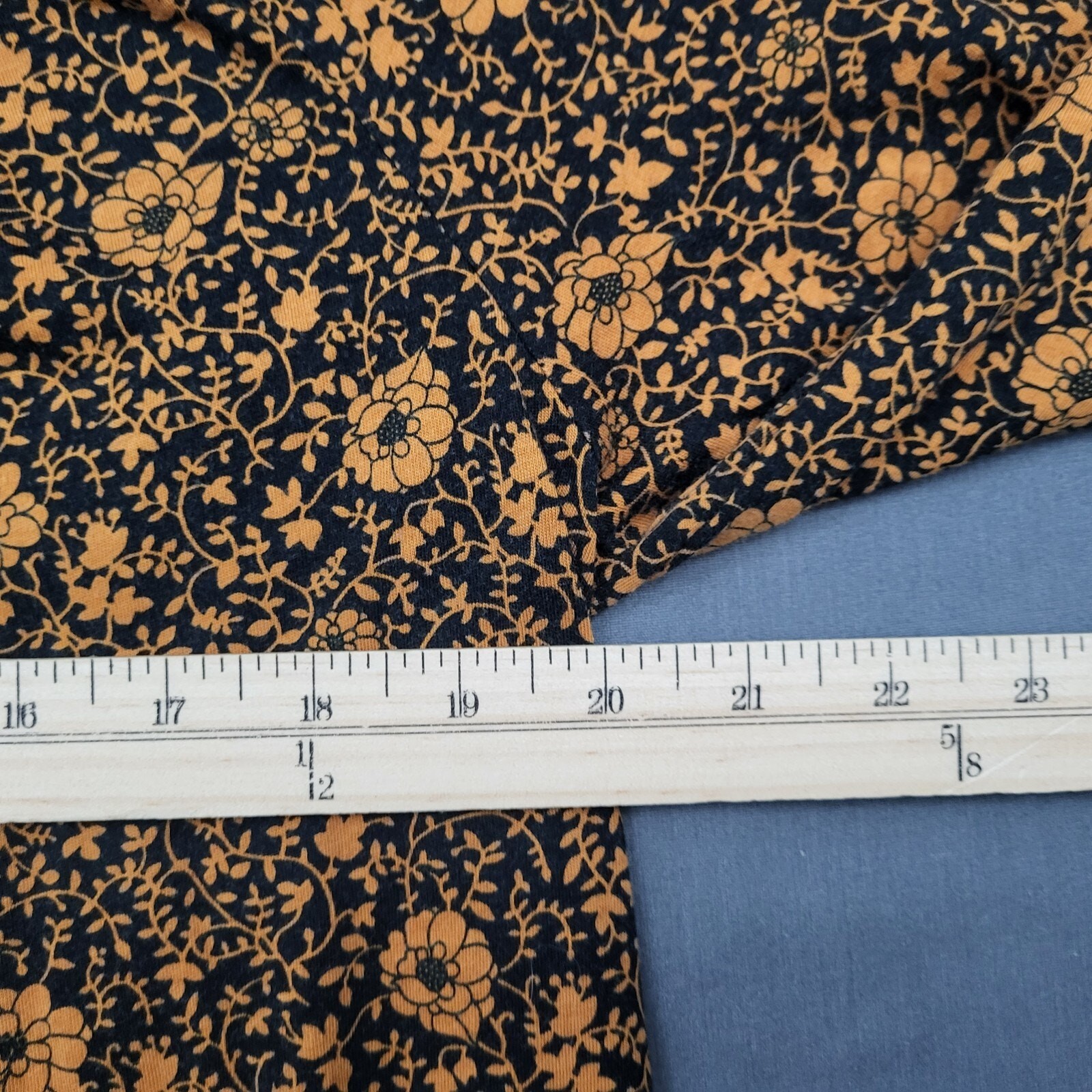 Michael Kors Blouse Womens Large L 3/4 Balloon Sleeve Floral Knit Yellow Black thumbnail 7