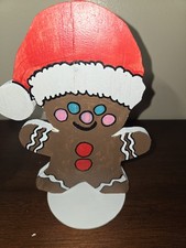 Handmade Wooden GINGERBREAD MAN Christmas Decor   Festive Shelf Sitters