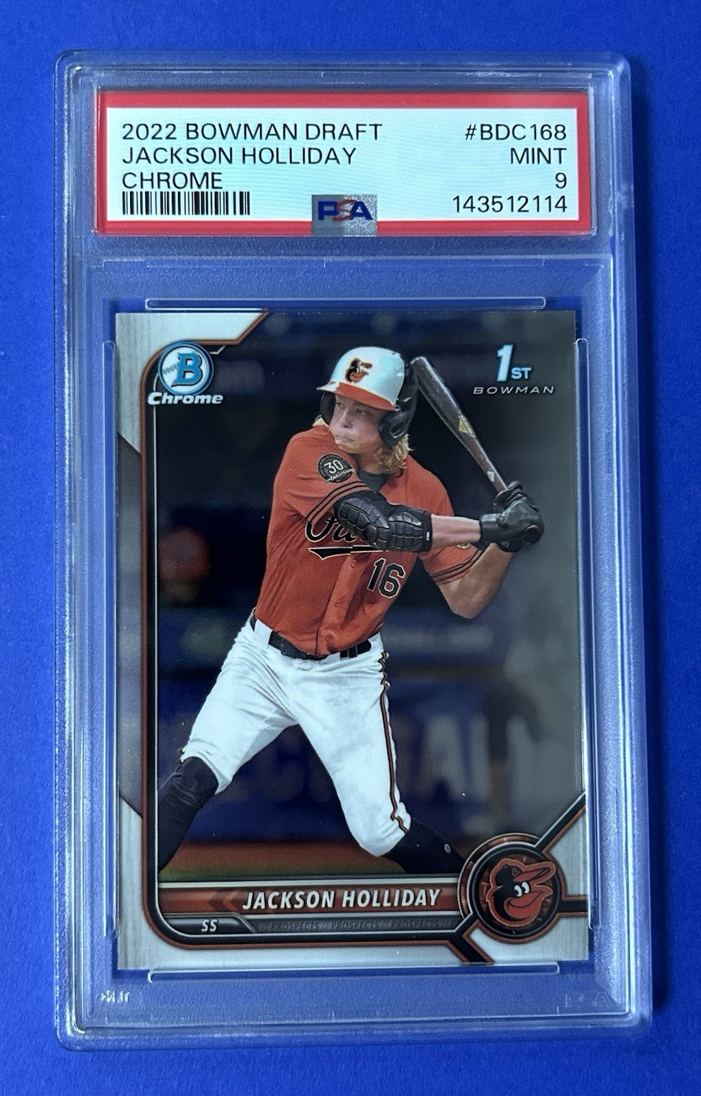 2022 Bowman Chrome Draft Jackson Holliday #BDC168 PSA 9 MINT