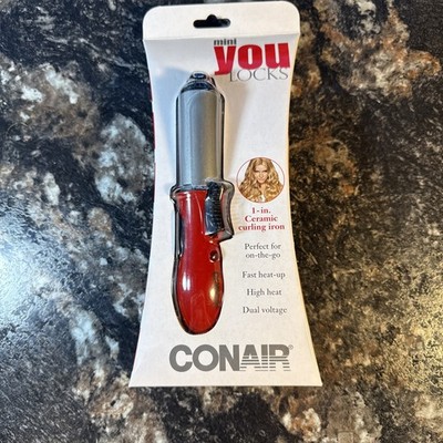 Vintage Conair Mini You Locks 1'' Ceramic Travel Curling Iron CD63RR Red 