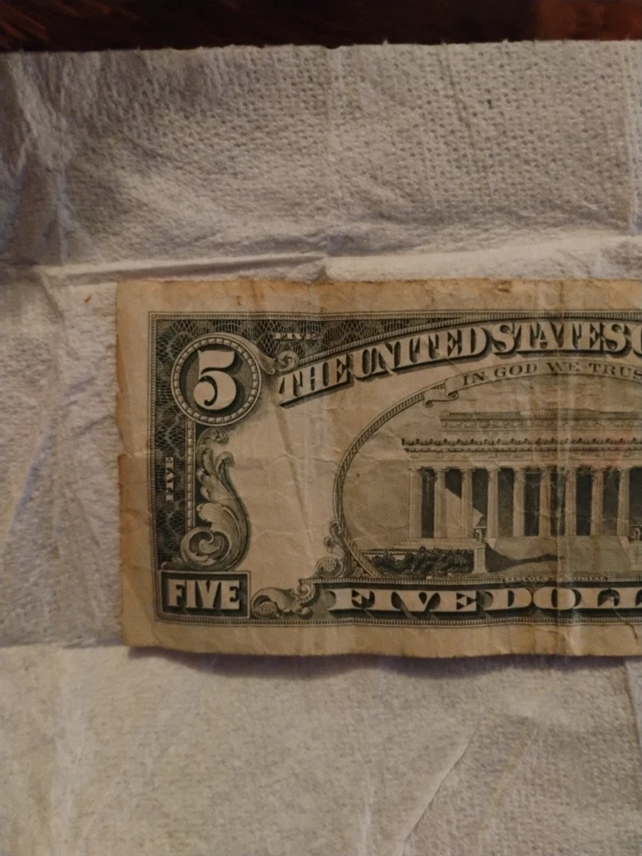 1985 Series $5 Dollar Bill Federal Reserve Note - Image 4 of 4