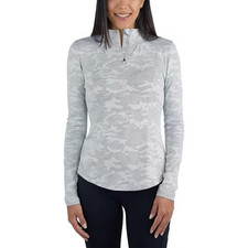 Womens Spyder Running 1/4 Zip XS Gray Camouflauge XS