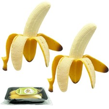 Pack of 2 Squishy Banana Toys Simulation Small, Peeled 2pcs