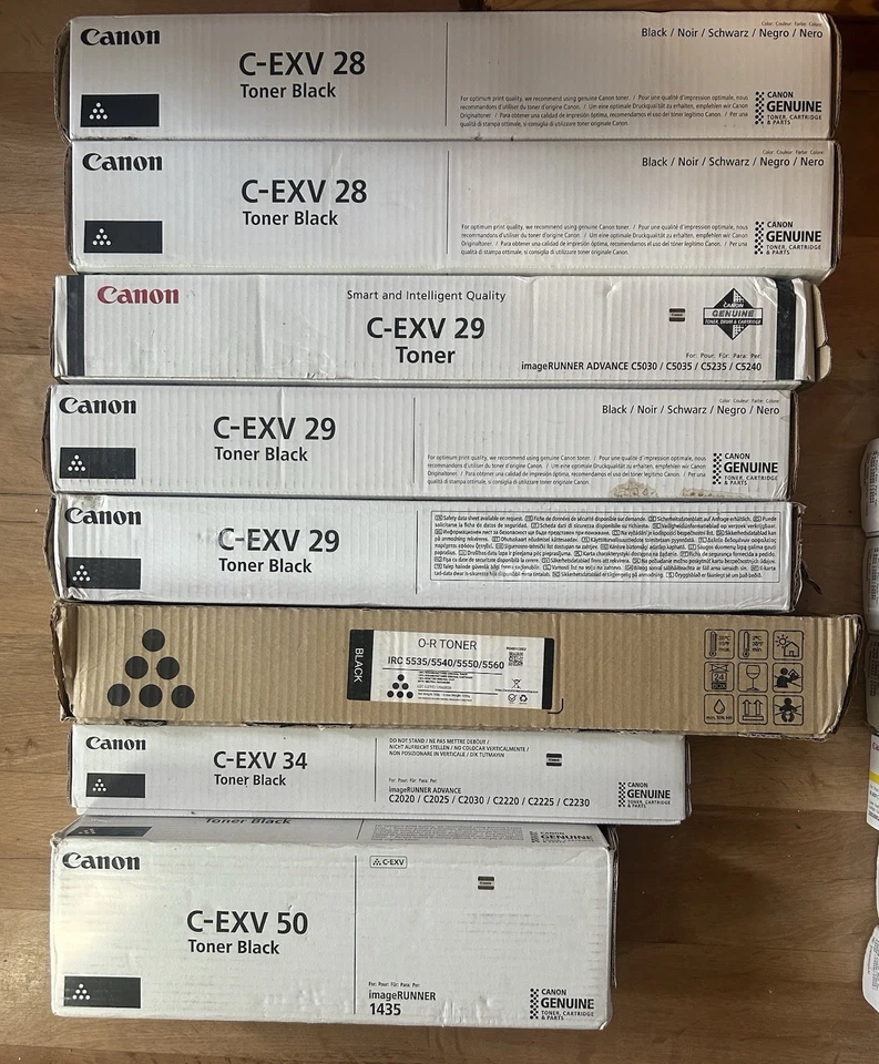 Canon toners originaux C-EXV 28/29/34/50/51 Noir Cyan Magenta Jaune - Photo 2/4