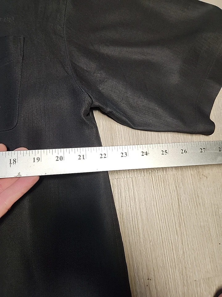 Mercedes Benz Financial Logo Black Short Sleeve Silk Button Shirt Mens Large - Imagem 2 de 4