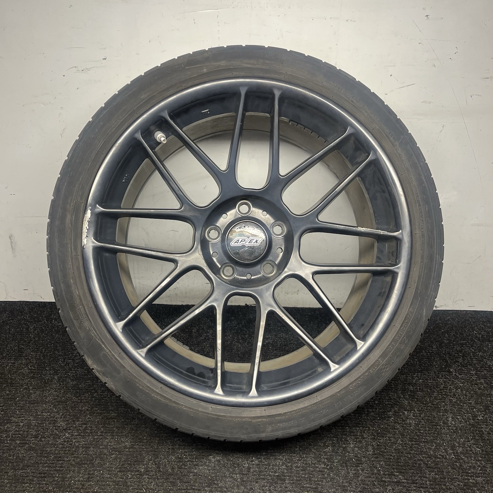☑️ APEX ARC-8 WHEEL RIM TIRE 19 X 9 ET 28 BLACK MICHELIN PS AS4 235/40/19