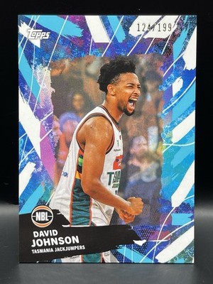 2025-26 Topps NBL Basketball David Johnson Aqua 008/199 #96 Tasmania Jackjumpers