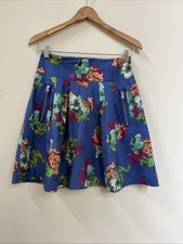 Maeve by Anthropologie - Garden Days Skirt Blue Floral Pleated Pockets Size 4
