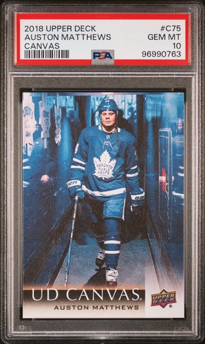 2018-19 Upper Deck UD Canvas Auston Matthews #C75 PSA 10 GEM MT
