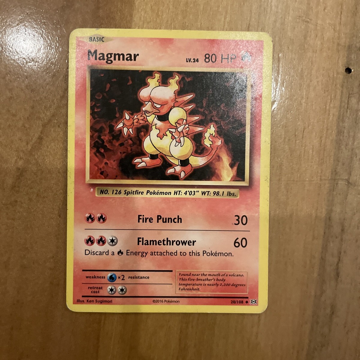 Magmar Pokémon 20/108 Card NO. 126 Spitfire Pokémon | eBay