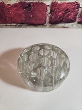Vintage Clear Glass Flower Frog  16 holes Bin 2710 1 