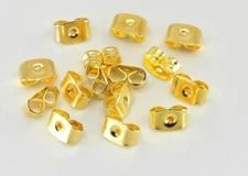 Bullet or Butterfly Push Back Earring Findings Stopper Silver Gold Antique Brass