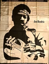 JIMI HENDRIX RARE VINT 1980S ARE YOU EXPERIENCED LARGE BANNER/TAPESTRY 58 L 45 W