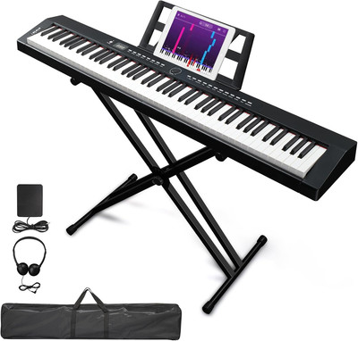 88 Key Piano Keyboard Semi-Weighted Electric Piano, Portable Keyboard Piano with