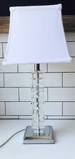 Modern Electric Glass Squares table lamp Vanity Silver 110V