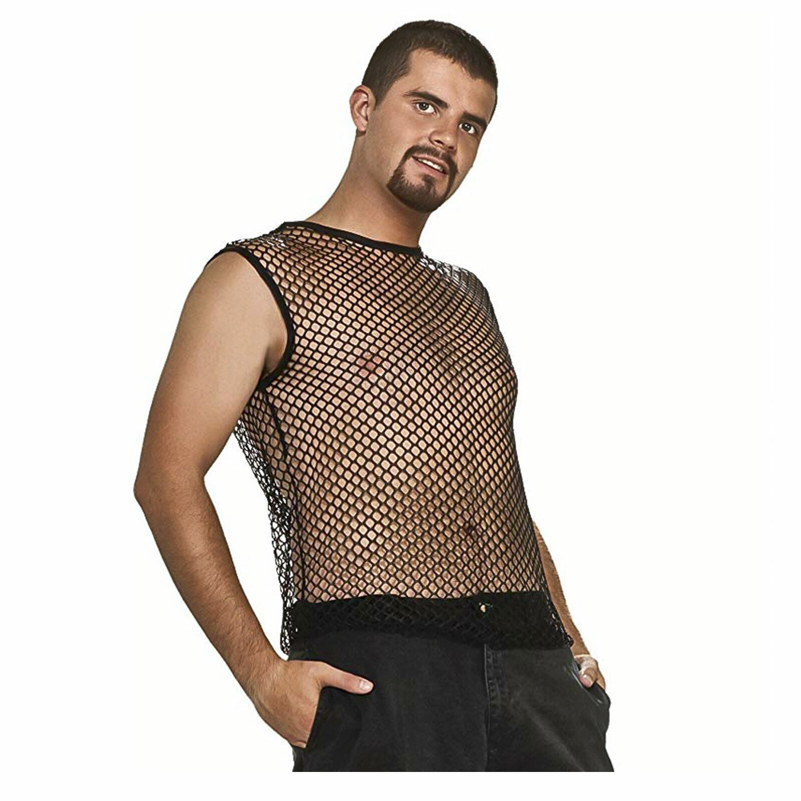 Hip Hop Sleeveless Black Mesh Top