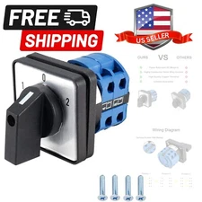 Universal Rotary Cam Selector Switch, 8 Terminals, , 20A for Versatile Use