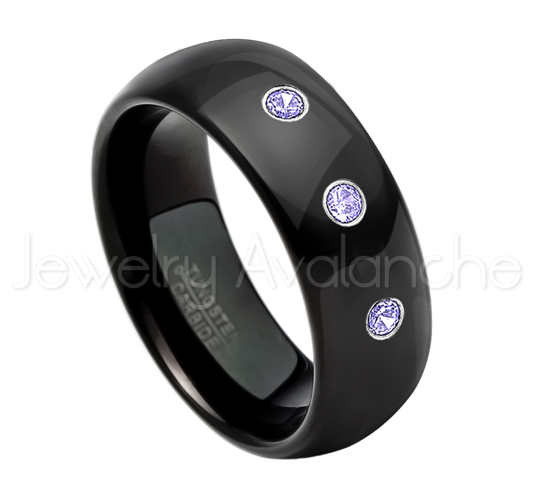 タンザナイト　NOHEET　5、89CT 0.21ctw Tanzanite 3-Stone Ring, December Birthstone, 8mm Dome