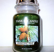 Yankee Candle Christamas "SPARKLING PINE" Festive  Large 22 oz. WHITE LABEL NEW