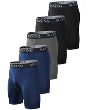 MEETYOO Mens Under Shorts Cycling Undershorts Breathable Boxer Shorts 5 Pack