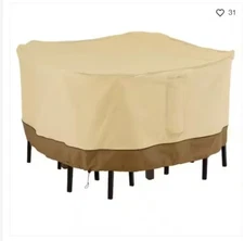 Classic Accessories Veranda 66" x 66" x 34" Square Table and Chair Cover