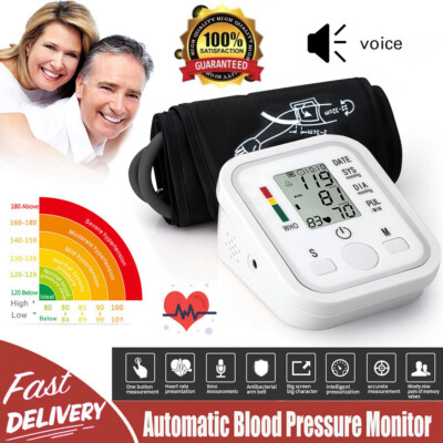 #ad LCD Digital Wrist Blood Pressure Monitor Home Blood Pressure Cuff Voice Talking $11.99
