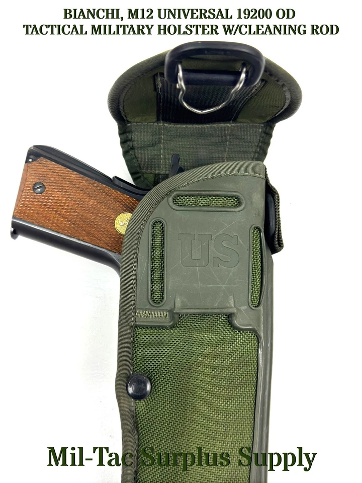 Coldre militar tático USGI BIANCHI, M12 UNIVERSAL 19200 OD COM VARA DE LIMPEZA - Imagem 4 de 4