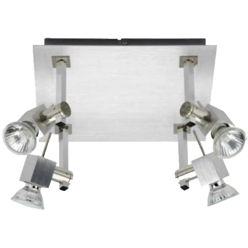 Lampada da soffitto Lampadari 4 faretti luci 50 W cromo satinato Brilliant Atiko - Immagine 2 di 4