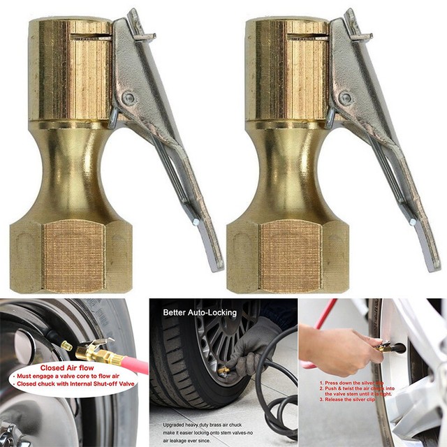 Opened Type Flow Straight LockOn Air Chuck with Clip for Tire Inflator