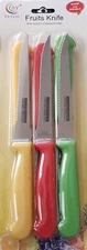 Paring Steak Fruit Vegetable Table 11cm Serrated Blade Knife Plastic Handle 6 Pk