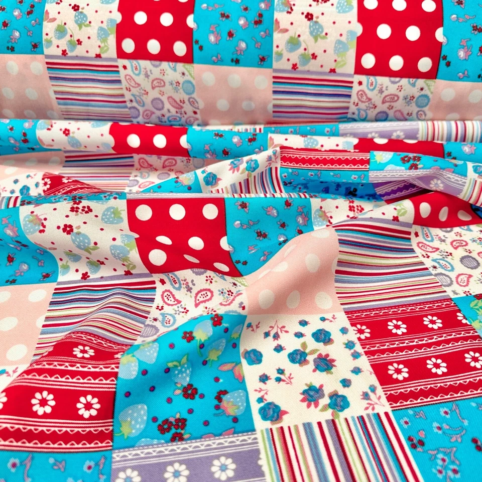 Polyester Stoff Bedruckt Deko Bekleidung Patchwork Bunt Diverse Muster Meterware - Bild 3 von 4