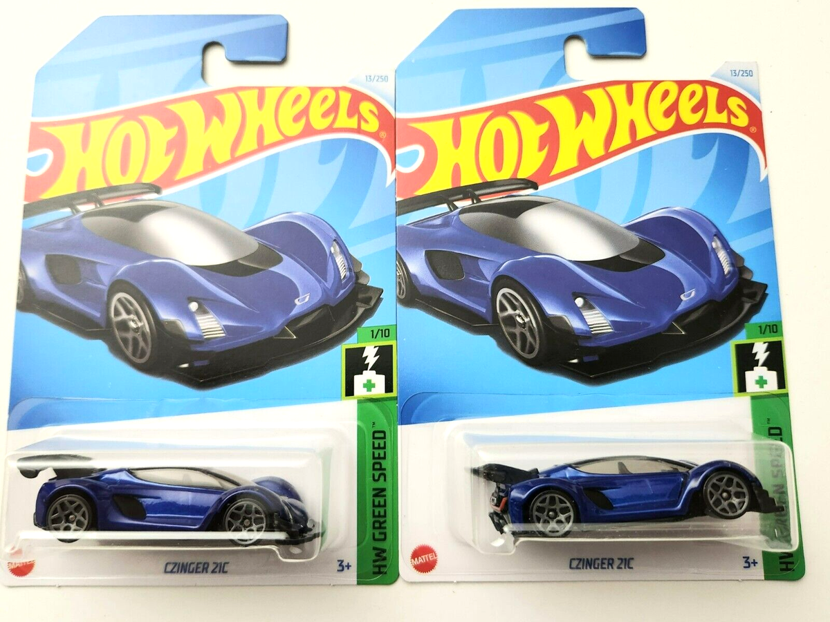 Hot Wheels Czinger 21C Blue #13 13/250 - 2024 HW Green Speed -2pcs
