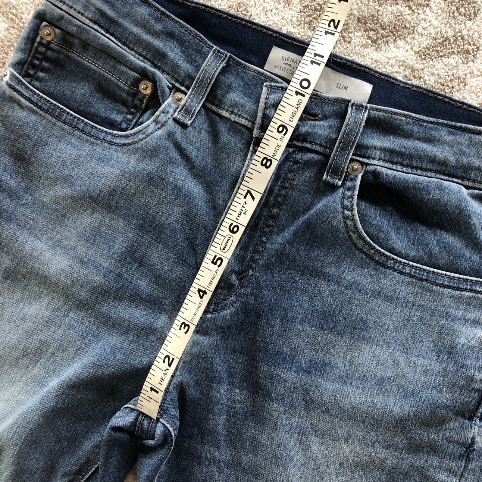 Signature By Levi Strauss Jeans Slim Straight Girls Regular 18 Medium Blue image 3