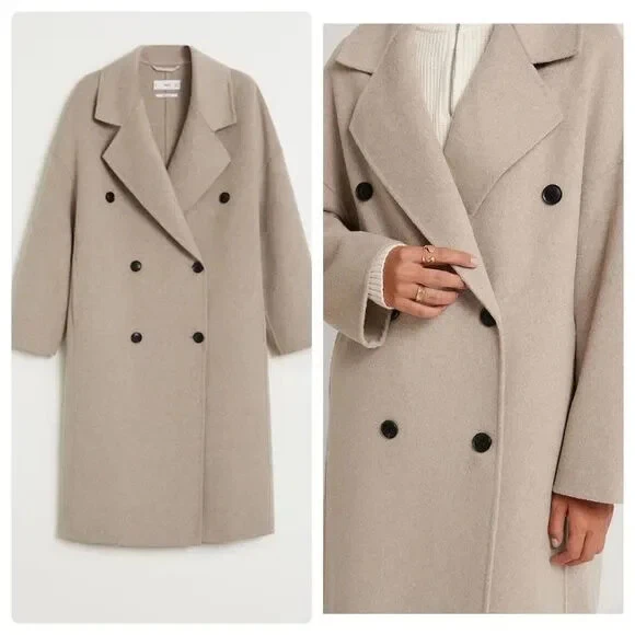 Mango Wool Blend Handmade Coat Unlined Measurements eBay