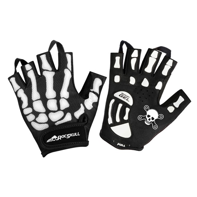 skeleton cycling gloves