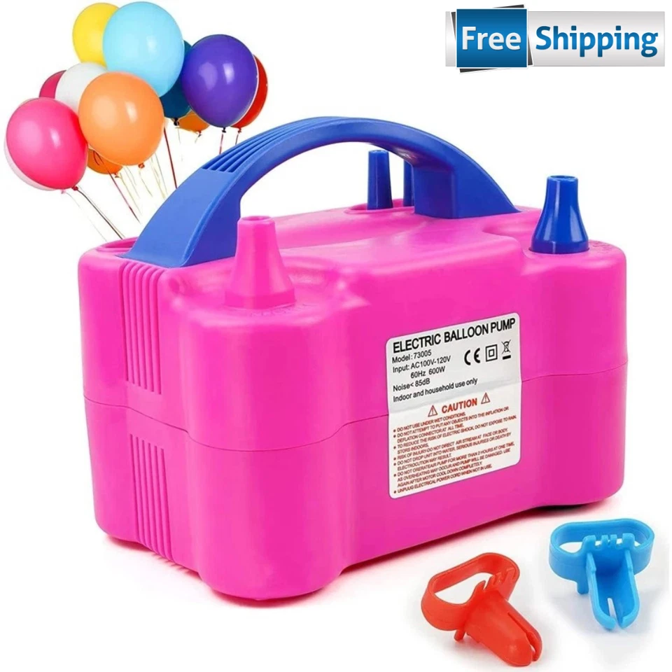 Electric Air Balloon Pump Portable Dual Nozzle Electric Balloon Inflator - Image 3 of 4