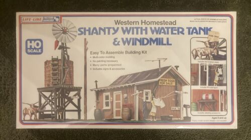 Vintage HO Gauge Life-Like Shanty w/ Water Tank Windmill #1338 Western Homestead