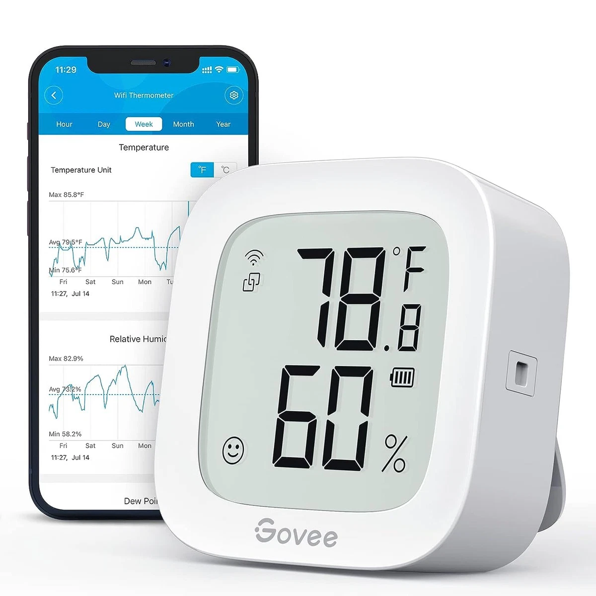 Govee WiFi Thermometer Hygrometer H5103, Indoor Bluetooth