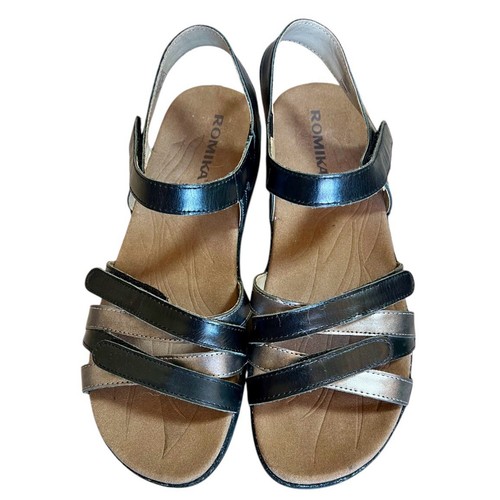 Romika Fidschi 74 Adjustable Metallic Leather Sandals Comfort Shoes EU 41 NEW - Picture 8 of 15