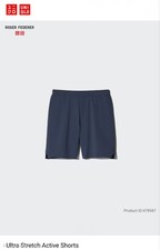 NEW Roger Federer Ultra Stretch Active Shorts UNIQLO SIZE LARGE - COLOR NAVY
