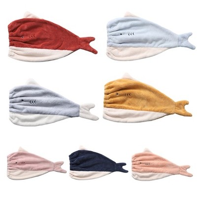 Cute Cartoon Shower Hat Coral Fleece Hair Turban Quick Drying Cap Wrapped Towel