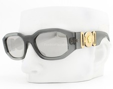 Versace Biggie Sunglasses Transparent Gray Gold Medusa VE 4361 311/6G w/case