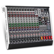 MIZISNR PW-1208 12 Channel Audio Mixer 99 DSP 7-Band EQ USB Bluetooth
