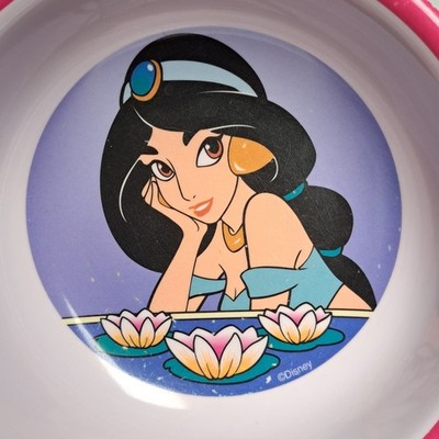 その他 Disney Aladdin Genie Jasmine Blue 90s Vintage 90's Disney Aladdin Jasmine Genie Plastic Plate & Bowl Lot