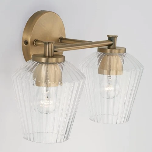 Capital Lighting 141421AD-507 2 Light Vanity, Aged Brass - Picture 3 of 5