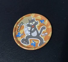 Vintage The Simpsons Scratchy Metalix Tazos   Pog From Sabritas Chips