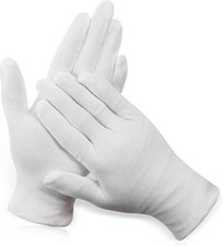 Paxcoo 12 Pairs XL White Cotton Gloves for Dry Hand Moisturizing Cosmetic Eczema